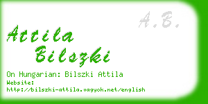 attila bilszki business card